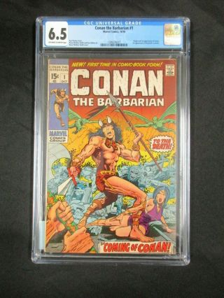 Conan The Barbarian 1 Cgc 6.  5 Origin & 1st Conan Windsor - Smith Art