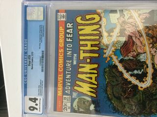 Fear 19 With Man - Thing 1st Howard The Duck Movie Coming Cgc 9.  4