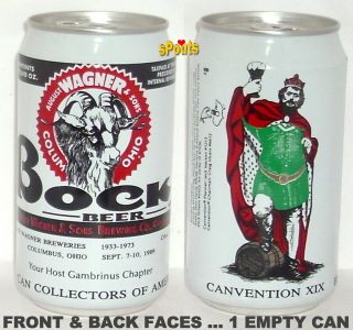 Irtp August Wagner Bock Beer Can Columbus,  Oh.  Ohio 1989 Bcca Convention Goat Horn