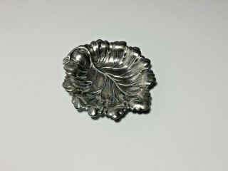 Vintage Sterling Silver Leaf Dish Nut Trinket Tray Figural Signed Antique 1856