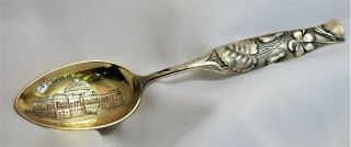 1889 Newark Jersey City Hall Art Nouveau Sterling Silver Souvenir Spoon