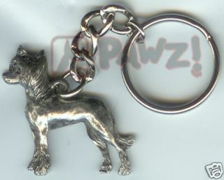 Chinese Crested Dog Fine Pewter Keychain Key Ring