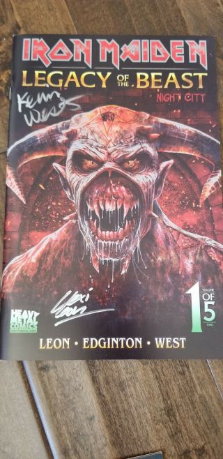 2019 Sdcc Exclusive Heavy Metal Iron Maiden Comic Book Signed By Leon West 5/666