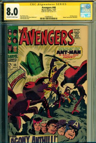 The Avengers 46 Cgc 8.  0 Ss Signed By Stan Lee - Stan Lee Script Ant - Man Returns