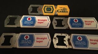 5 Vintage Molson Diamond & Golden Lager & Ale Bottle Openers Advertising
