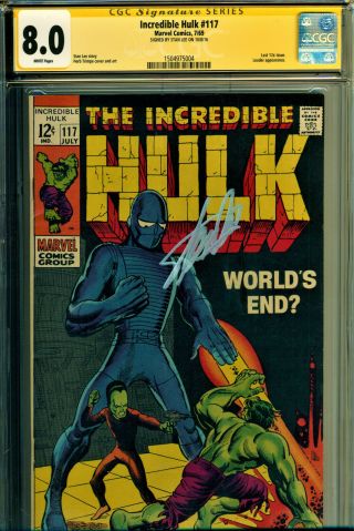The Incredible Hulk 117 Cgc 8.  0 Wp Ss Signed Stan Lee - Stan Lee Script - Trimpe