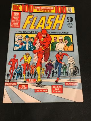 Flash 214 (1972) Fn/vf 7.  0 100 Pages Spectacular Dc - 11 Race Cover