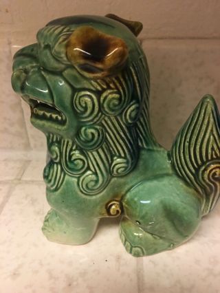 Set of 2 Vintage Chinese Ceramic Foo Dog Figurine Asian MId Century Modern 6