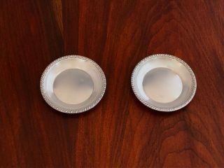 - (2) Dunkirk Sterling Silver Ash Trays / Butter Pats / Nut Dishes 210 No Monos