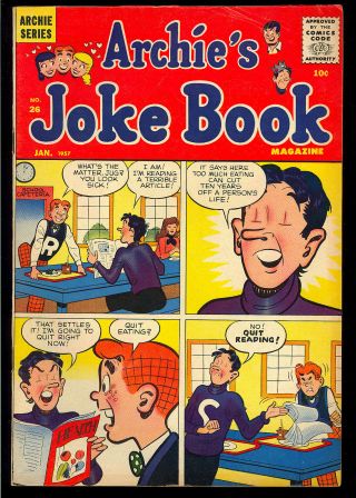 Archie’s Joke Book 26 Silver Age Betty & Veronica Teen Comic 1957 Fn -