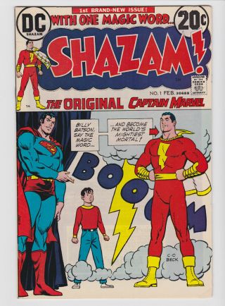 Shazam 1 1973 Fn 6.  0 Dc Origin & Return Of Captain Marvel C.  C.  Beck