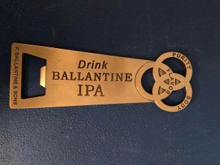 (l@@k) Ballantine Beer Ipa Metal Bottle Opener Nj Mib Bar Pub Game Room