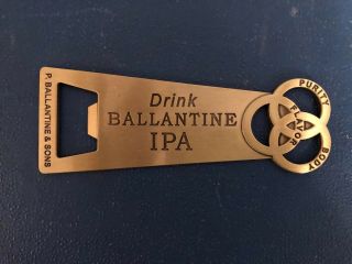 (L@@K) Ballantine Beer IPA Metal Bottle Opener NJ MIB Bar Pub Game Room 3