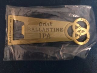 (L@@K) Ballantine Beer IPA Metal Bottle Opener NJ MIB Bar Pub Game Room 5