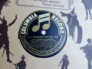 Special Demonstration Record On Columbia Gp Label 10 " 78 Rpm Record