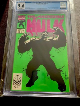 The Incredible Hulk 377 (jan 91) - Cgc 9.  6 - White Pages - Just Graded - Nm,