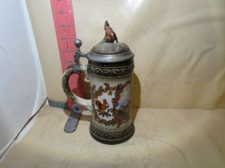 Gerz Wildlife Stein,  Made In West Germany - Bunny With Carrots On Lid By Zinn