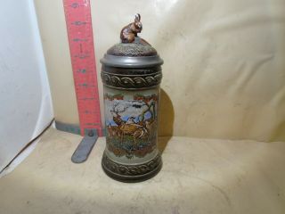 GERZ WILDLIFE STEIN,  MADE IN WEST GERMANY - BUNNY WITH CARROTS ON LID BY ZINN 2