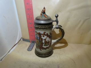 GERZ WILDLIFE STEIN,  MADE IN WEST GERMANY - BUNNY WITH CARROTS ON LID BY ZINN 3