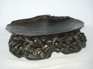 Large Fine Antique Chinese Carved Hardwood Stand,  Late 19th Century