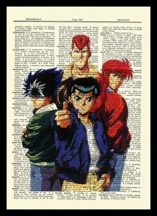Yu Yu Hakusho Anime Dictionary Art Print Poster Picture Manga