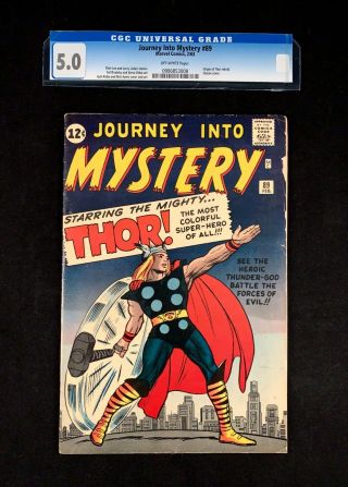 Journey Into Mystery 89 Cgc 5.  0 (cracked From Case) Iconic Thor Cover Stan Lee