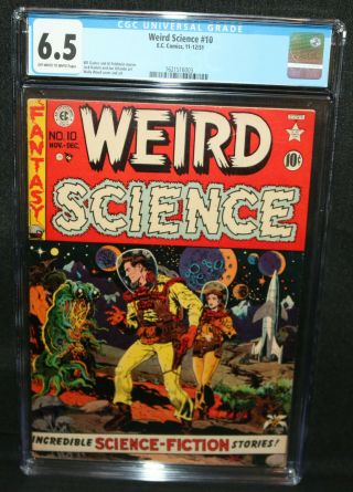 Weird Science 10 - Wally Wood Alien Planet Cover Art - Cgc Grade 6.  5 - 1951