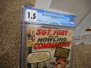 Sgt Fury and His Howling Commandos 1 cgc 1.  5 Marvel 1963 1st appearance complete 4