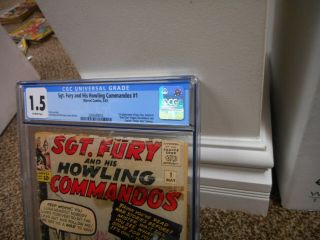 Sgt Fury and His Howling Commandos 1 cgc 1.  5 Marvel 1963 1st appearance complete 5