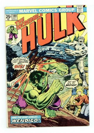 Incredible Hulk (1st Series) 180 1974 Vg - 3.  5