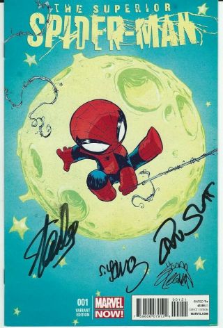Superior Spider - Man 1 S.  Young Variant Signed 4x Stan Lee Stegman Slott Skottie