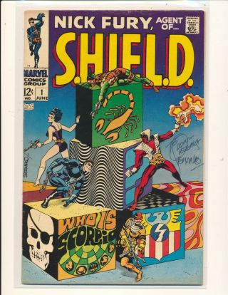 Nick Fury Agent Of S.  H.  I.  E.  L.  D.  1 - Signed By Steranko Vg/fine Cond.