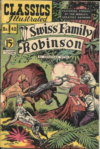 Classics Illustrated 42 Swiss Family Robinson Hrn 75 (canadian)