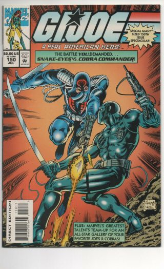 Gi Joe A Real American Hero 150 (1994) Snake - Eyes Cobra Commander Low Print Nm -