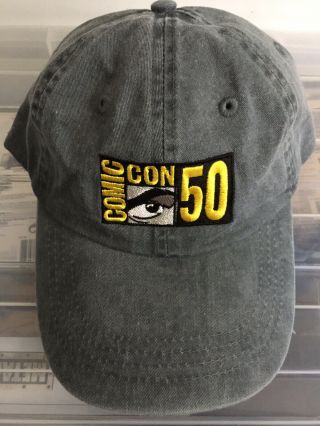 Sdcc 2019 Comic Con 50th Anniversary 50 Modern Logo Cap Hat Charcoal Grey
