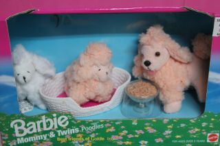 Boxed Mattel Barbie Mommy & Twins Poodles Best Friends Of Goldie Dogs