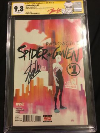 Spider Gwen 1 Cgc 9.  8 Signed By Stan Lee Signature Series