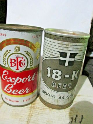 18 - K And Bfc Export Flat Top Beer Cans - [read Description] -