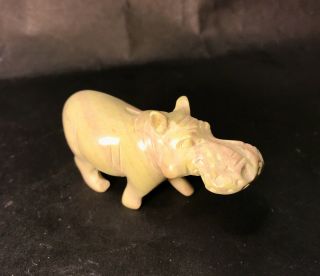 Carved Realistic Soapstone Cute Hippo Hippopotamus 3.  25 " Long L@@k