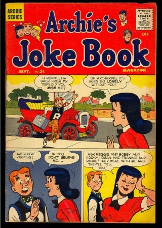 Archie’s Joke Book 24 Silver Age Betty & Veronica Teen Comic 1956 Fn -