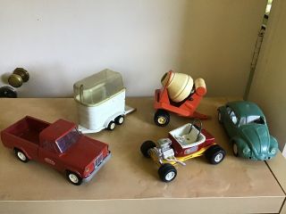 5 Small Tonka Vehicles - Playworn But Still Play Worthy