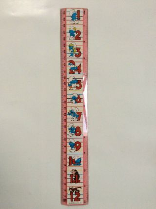 Smurfs Vintage 1980s (acrylic) 12 " Inch Ruler - Retro School Supplies - Rare