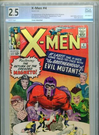 1964 Marvel X - Men 4 1st App.  Scarlet Witch & Quicksilver Pgx 2.  5 White Cgc It