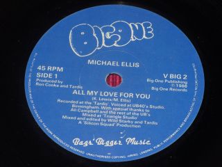 Michael Ellis ‎– All My Love For You Rare Big One 7 "
