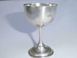 ANTIQUE 19th CENTURY RUSSIAN 84 STERLING SILVER ENGRAVED CORDIAL GOBLET 6