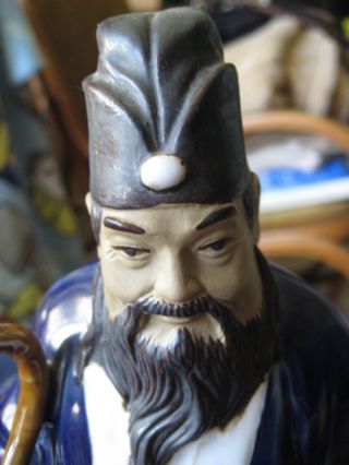 Antique/vintage Chinese Figure Statue Porcelain Man Blue Unique