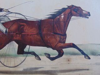 ANTIQUE CURRIER & IVES PRINT - THE FAMOUS TROTTING MARE GOLDSMITH MAID - 1871 4