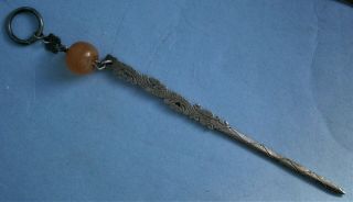 Antique Sterling Silver and Carnelian Opium Tools from the early 1900 ' s 4