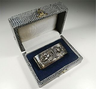 Vintage Sterling Silver Napkin Ring Design Of Flowers Whit Box
