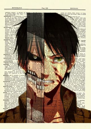Eren Attack On Titan Anime Dictionary Art Print Poster Picture Book Japan Manga 2
